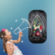 Confident child with a megaphone and back to school rocket drawing on a blackboard at School Beyond Limitations