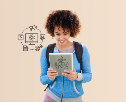 Child reflecting on technology use to support digital wellbeing