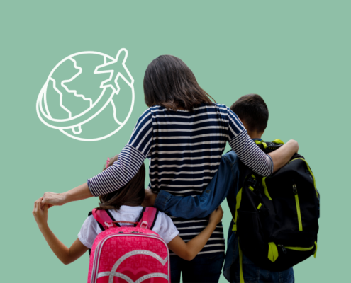 Internationally mobile family enjoying travel, children feeling safe and confident.