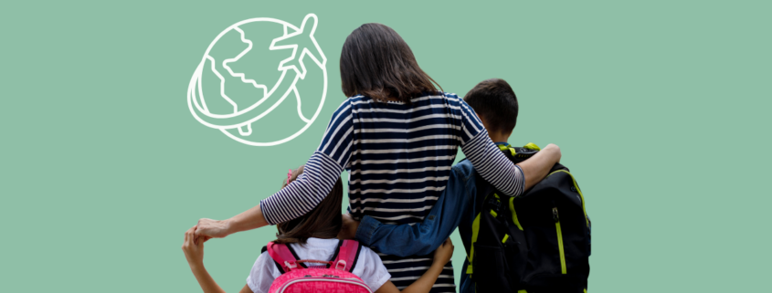 Internationally mobile family enjoying travel, children feeling safe and confident.