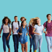 Students building social confidence through supportive peer interaction