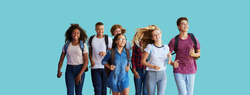 Students building social confidence through supportive peer interaction